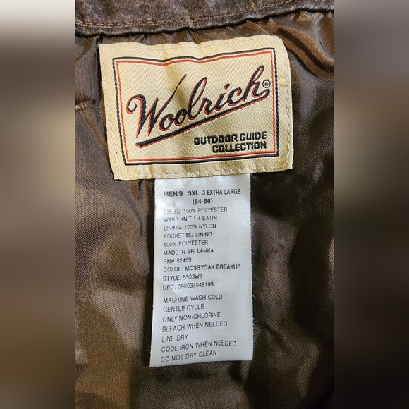 Woolrich Mossy Oak Break Up Water Resistant Lined Cargo Pants Men's 3XL - Picture 3 of 8